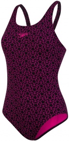 Speedo Boomstar Allover Muscleback 1 Piece Black/Electric Pink Speedo Boomstar Allover Muscleback 1 Piece Black/Electric Pink