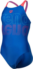 Girl's swimsuit Arena Girls Swimsuit V Back Graphic Royal/Fluo Red Girl's swimsuit Arena Girls Swimsuit V Back Graphic Royal/Fluo Red