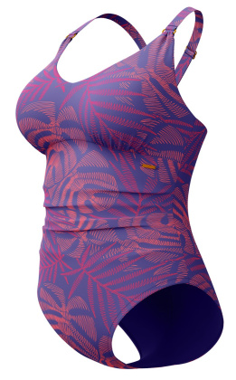 Speedo Shaping Printed V Neck 1 Piece Violet/Blue