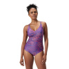 Speedo Shaping Printed V Neck 1 Piece Violet/Blue